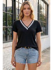 SOULSHAE Koszulka w kolorze czarnym rozmiar: L/XL. Czarne bluzki SOULSHAE, l, bez wzorów, bez kołnierzyka, bez ramiączek. Za 91.95 zł.