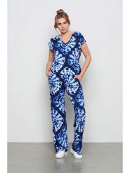 &Co Woman Koszulka "Lucia" w kolorze granatowo-niebieskim rozmiar: M. Niebieskie bluzki &Co Woman, m, bez wzorów, bez kołnierzyka, bez ramiączek. Za 122.38 zł.