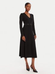 TWINSET Sukienka dzianinowa 252TP3271 Czarny Regular Fit. Czarne sukienki Twinset, s, bez wzorów, z dzianiny, bez kołnierzyka, bez ramiączek. Za 1,209.00 zł.
