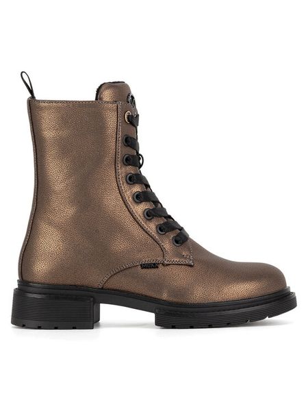 MEXX Trzewiki MI001712343W Miedziany. Brązowe botki Mexx, bez wzorów, z materiału, bez obcasa, na płaskiej podeszwie, bez zapięcia. Za 299.99 zł.