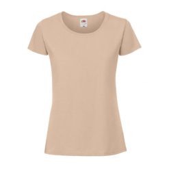 Koszulka Damska Iconic 195 Premium Ringspun Cotton T-shirt. Brązowe t-shirty FRUIT OF THE LOOM, m, bez wzorów, bez kołnierzyka, bez ramiączek. Za 35.99 zł.