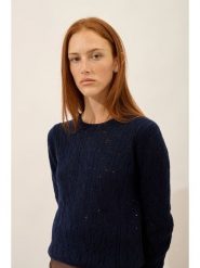 Just Cashmere Kaszmirowy sweter "Nadia" w kolorze granatowym rozmiar: M. Niebieskie swetry Just Cashmere, m, bez wzorów, z kaszmiru, bez ramiączek. Za 717.99 zł.