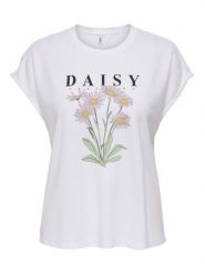 ONLY T-Shirt Jany 15372108 Biały Regular Fit. Białe t-shirty Only, m, bez wzorów, z syntetyku, bez kołnierzyka, bez ramiączek. Za 99.99 zł.