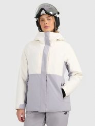 4F Kurtka narciarska w kolorze kremowym rozmiar: S. Brązowe kurtki narciarskie 4f, m, bez wzorów, bez kaptura, narciarskie. Za 252.71 zł.