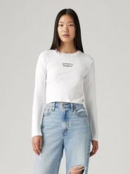 Levi's Koszulka w kolorze białym rozmiar: L. Białe bluzki Levi's®, l, bez wzorów, z bawełny, bez kołnierzyka, bez ramiączek. Za 88.43 zł.