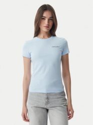 Tommy Jeans T-Shirt Ess Logo DW0DW23479 Niebieski jasny Slim Fit. Niebieskie t-shirty Tommy Jeans, m, bez wzorów, z bawełny, bez kołnierzyka, bez ramiączek. Za 129.99 zł.