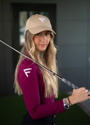 Languagepl Czapka golfowa Merino – Regulowana, oddychająca, lekka, ochrona UV. Brązowe czapki FLAIRWAY GOLF, bez wzorów, z bawełny. Za 106.00 zł.