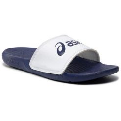 Klapki unisex Asics Slide. Białe klapki Asics, bez wzorów, bez obcasa. Za 99.68 zł.