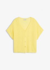 Kardigan oversize z cienkiej dzianiny. Żółte kardigany bonprix, bez wzorów, z dzianiny. Za 82.99 zł.
