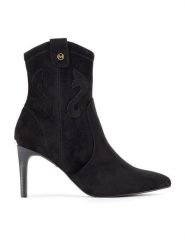 MEXX Kowbojki MI001714243W Czarny. Czarne botki Mexx, bez wzorów, ze skóry, bez obcasa, na szpilce, bez zapięcia. Za 279.99 zł.