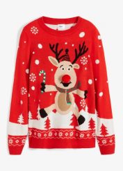 Cienki sweter z okrągłym dekoltem. Czarne swetry bonprix, bez wzorów, z dzianiny, bez ramiączek. Za 109.99 zł.
