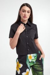 Koszula damska z krótkim rękawem DSQUARED2. Koszule Dsquared2, l, bez wzorów, bez kołnierzyka, bez ramiączek. W wyprzedaży za 967.85 zł.