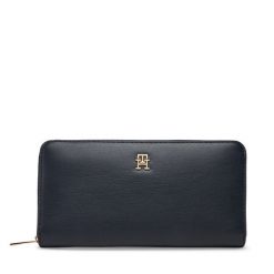 Duży Portfel Damski Tommy Hilfiger. Niebieskie portfele TOMMY HILFIGER, bez wzorów. Za 299.99 zł.