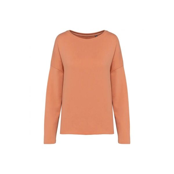 Bluza damska Kariban Loose. Brązowe bluzy KARIBAN, l, bez wzorów, z bawełny, bez kaptura. Za 143.00 zł.