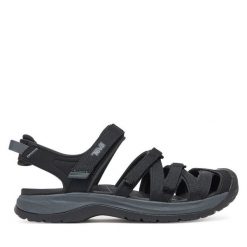 Sandały Teva. Czarne sandały Teva, bez wzorów, sportowe, bez obcasa, bez zapięcia. Za 449.99 zł.
