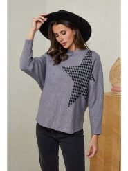 Soft Cashmere Sweter w kolorze szarym rozmiar: 38/40. Szare swetry Soft Cashmere, bez wzorów, bez ramiączek. Za 137.10 zł.