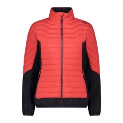 Damska kurtka hybrydowa CMP. Czerwone kurtki sportowe CMP, xs, bez wzorów, z softshellu, bez kaptura. W wyprzedaży za 534.50 zł.