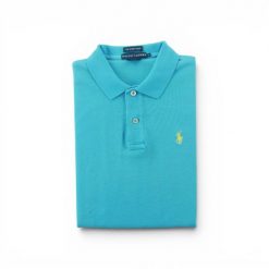 Second life - Lauren Ralph Lauren polo damskie krótki rękaw - Stan bardzo dobry. Niebieskie koszulki polo RALPH LAUREN, l, bez wzorów, bez kołnierzyka, bez ramiączek. Za 127.76 zł.