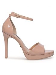 Nine West Sandały WFA2733-2 Beżowy. Brązowe sandały Nine West, bez wzorów, z syntetyku, bez obcasa, na szpilce, bez zapięcia. Za 160.99 zł.