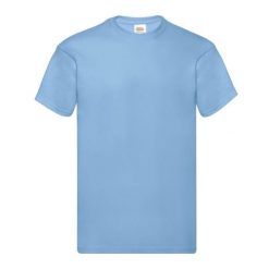 Oryginalna Bawełniana Koszulka Unisex Dla Dorosłych. Niebieskie bluzki FRUIT OF THE LOOM, s, bez wzorów, z bawełny, sportowe, bez kołnierzyka, bez ramiączek. Za 33.99 zł.