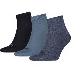 Skarpety Ćwierćwałkowe Unisex Dla Dorosłych (zestaw 3 Sztuk). Czarne skarpety Puma, bez wzorów. Za 73.99 zł.