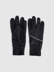 4F Rękawiczki softshellowe Touch Screen uniseks - czarne XL. Czarne rękawiczki 4f, bez wzorów, z softshellu, klasyczne. Za 69.99 zł.