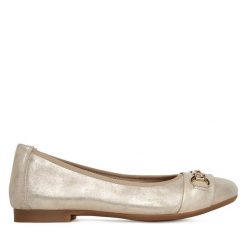Baleriny Remonte. Żółte baleriny Remonte, bez wzorów, bez obcasa. Za 369.99 zł.