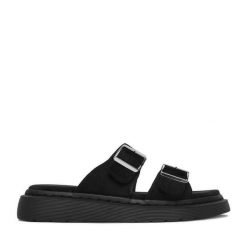 Klapki DeeZee. Czarne klapki DeeZee, bez wzorów, bez obcasa. Za 139.99 zł.