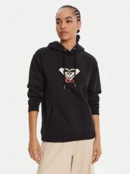 Roxy Bluza ERJFT05020 Czarny Regular Fit. Czarne bluzy Roxy, xl, bez wzorów, z bawełny, bez kaptura. Za 259.99 zł.