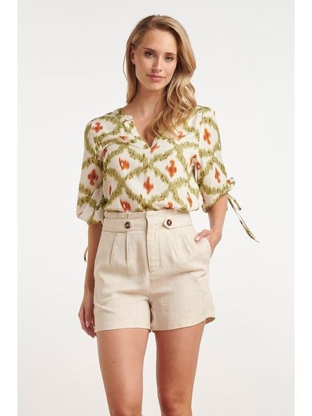 Smashed Lemon Bluzka w kolorze kremowo-zielonym rozmiar: XL. Brązowe bluzki Smashed Lemon, xl, bez wzorów, bez kołnierzyka, bez ramiączek. Za 98.95 zł.