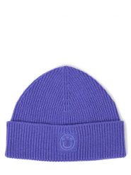 HUGO BLUE czapka z wełny dziewiczej Kobiety lila, ONE SIZE. Niebieskie czapki HUGO BLUE, bez wzorów, z dzianiny. Za 169.95 zł.