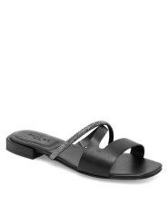 Badura Klapki BRITTOLI-A022-01 Czarny. Czarne klapki Badura, bez wzorów, ze skóry, bez obcasa. Za 139.99 zł.