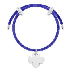 Bransoletka Liana, posrebrzana w kolorze ciemnoniebieskim ze srebrną okrągłą koniczyną. Niebieskie bransoletki Lilou, posrebrzane. Za 388.00 zł.