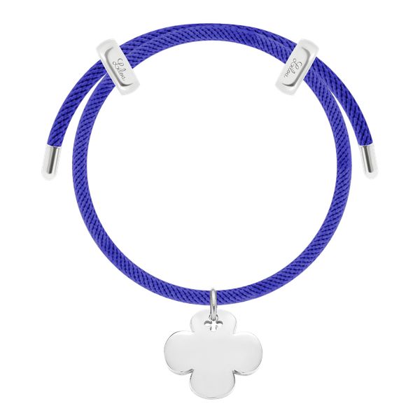 Bransoletka Liana, posrebrzana w kolorze ciemnoniebieskim ze srebrną okrągłą koniczyną. Niebieskie bransoletki Lilou, posrebrzane. Za 388.00 zł.