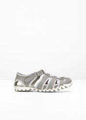 Sandały. Szare obuwie sportowe bonprix, z gumy, bez zapięcia. Za 119.99 zł.