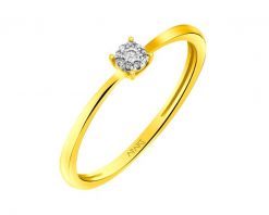 Pierścionek z żółtego i białego złota z diamentami - 0,01 ct - próba 375. Białe pierścionki Apart, z diamentem, złote. W wyprzedaży za 699.30 zł.