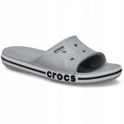 Klapki Dla Dorosłych Crocs Bayaband Slide. Białe klapki Crocs, bez wzorów, z materiału, bez obcasa. Za 129.99 zł.