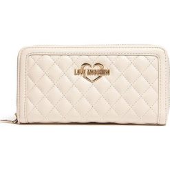 Portfel w kolorze kremowym - (S)20 x (W)10 x (G)3 cm. Białe portfele Love Moschino, bez wzorów, z materiału. W wyprzedaży za 259.95 zł.
