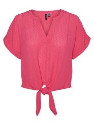 Vero Moda Koszulka w kolorze różowym rozmiar: L. Różowe bluzki Vero Moda, l, bez wzorów, z wiskozy, klasyczne, bez kołnierzyka, bez ramiączek. Za 114.17 zł.