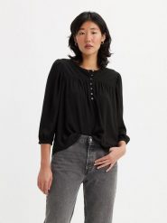 Levi´s Bluzka w kolorze czarnym rozmiar: M. Czarne bluzki m, bez wzorów, z wiskozy, bez kołnierzyka, bez ramiączek. Za 95.92 zł.