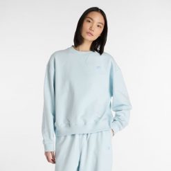Bluza damska New Balance WT41500FRL – niebieska. Niebieskie bluzy New Balance, m, bez wzorów, z bawełny, bez kaptura. Za 359.99 zł.