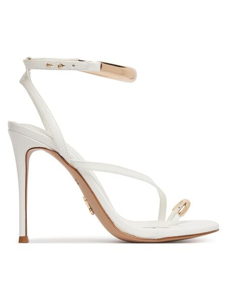 Steve Madden Klapki Missile-S 11003880 Biały. Białe klapki Steve Madden, bez wzorów, ze skóry, bez obcasa. Za 531.99 zł.