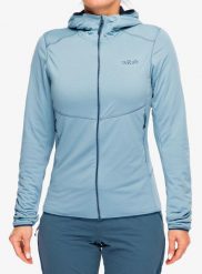 Bluza z kapturem damska Rab Evolute Hoody. Niebieskie bluzy RAB, l, bez wzorów, z materiału, z kapturem. Za 571.99 zł.
