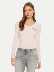 Guess Jeans Bluzka W4YI21 J1314 Różowy Regular Fit. Czerwone bluzki Guess Jeans, xs, z aplikacjami, z bawełny, bez kołnierzyka, bez ramiączek. Za 129.99 zł.