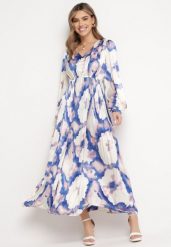 Beżowo-Fioletowa Satynowa Sukienka Maxi Rozkloszowana z Guzikami Ulrina. Brązowe sukienki Born2be, l, bez wzorów, z materiału, eleganckie, bez kołnierzyka, bez ramiączek, maxi, rozkloszowane. Za 149.99 zł.