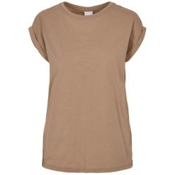 Koszulka Damska Z Rozszerzonym Ramieniem. Brązowe bluzki Urban Classics, xs, bez wzorów, sportowe, bez kołnierzyka, bez ramiączek. Za 48.99 zł.