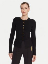 Elisabetta Franchi Kardigan MK-49S-57E2 Czarny Slim Fit. Czarne kardigany Elisabetta Franchi, s, bez wzorów, z wiskozy. Za 1,999.00 zł.