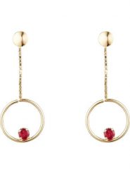 OR ÉCLAT Złote kolczyki-wkrętki "Cerceaux de rubis" z rubinami rozmiar: onesize. Czerwone kolczyki OR ÉCLAT, z rubinem, złote. Za 521.99 zł.