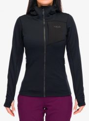 Bluza rozpinana damska Rab Superflux Hoody. Czarne bluzy RAB, m, bez wzorów, z materiału, z kapturem. Za 401.49 zł.