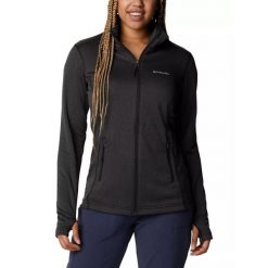 Damska bluza polarowa Columbia Park View Grid Fleece z pełnym zamkiem błyskawicz. Czarne bluzy Columbia, na zimę, l, bez wzorów, z polaru, bez kaptura. Za 329.00 zł.